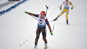 Laura Dahlmeier gewinnt Bronze. Foto: dpa