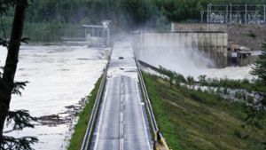 Wasserkraftwerk Braskreidfoss: Die extremwetterbedingten Überschwemmungen im Süden von Norwegen haben zu zahlreichen Erdrutschen und zur Evakuierung von Hunderten Menschen geführt. Foto: Cornelius Poppe/NTB Scanpix/AP/dpa