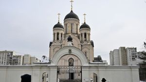 Ein Blick auf die Kirche, in der die Trauerfeier des russischen Oppositionsführers Alexej Nawalny stattfinden soll. Foto: Uncredited/AP/dpa