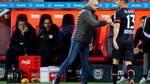 Leverkusen punktete gegen Augsburg. Foto: dpa/Rolf Vennenbernd