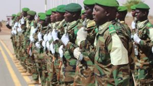 Bald unter Beschuss westafrikanischer Nachbarn und Frankreichs? – Nigrisches Militär, hier mit einer Ehrenformation. Foto: StN/Christoph Reisinger