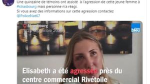 Die junge Studentin erzählt dem Sender „France Bleu“ den Hergang des Angriffs der drei Männer. Foto: Screenshot/Twitter