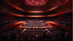 Eine Computerdarstellung der Innenansicht des Konzertsaales des neuen Münchner Konzerthauses, das ein Vorbild für Stuttgart sein könnte. Foto: dpa/Cukrowicz Nachbaur Architekten