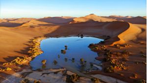 Ein seltener Anblick: Wasser in der Namibwüste. Foto: Helge Bendl