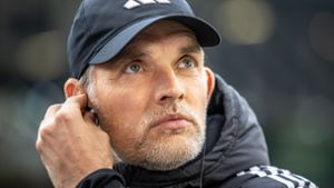 Trainer Thomas Tuchel kritisiert die Form von Thomas Müller. Foto: Andreas Gora/dpa