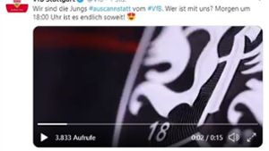 Der VfB Stuttgart zeigt Details des neuen Trikots. Foto: VfB Stuttgart/Screenshot Twitter