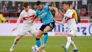 Der VfB Stuttgart und Bayer Leverkusen stehen sich im Viertelfinale gegenüber. Die Hinrundenpartie in der Bundesliga endete 1:1-Unentschieden. (Archivbild) Foto: Pressefoto Baumann/Volker Müller