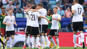 Deutschland hat nach einem Sieg gegen Kamerun das Halbfinale des Confed-Cup erreicht. Foto: dpa