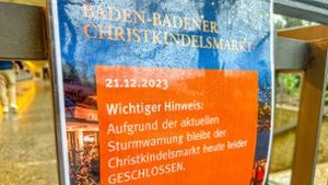 Im Zuge der Warnung von Donnerstag wurden vereinzelt Weihnachtsmärkte kurzfristig geschlossen – auch der in Baden-Baden. Foto: dpa/---