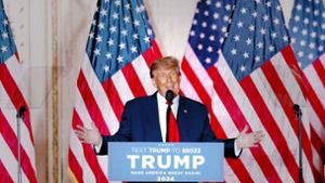 Trump verkündete seine Kandidatur im Ballsaal von Mar-a-Lago. Foto: AFP/ALON SKUY