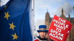 Ein Anti-Brexit-Aktivist in London: Bis zum EU-Austritt sind es nur noch gut zwei Monate. Foto:  