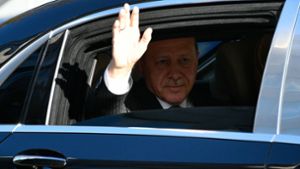 Der türkische Präsident Erdogan bei seinem Besuch in Köln Foto: AP