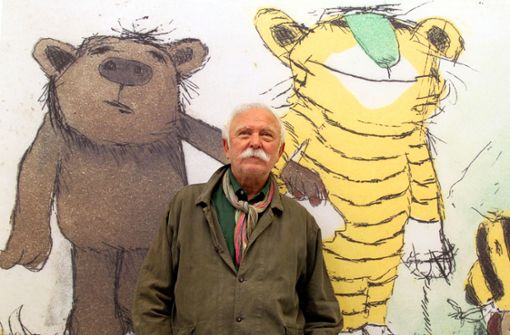 „Gekritzelt“ beschreibt Janosch seinen Zeichenstil. 1978 hat er  Bär und Tiger auf die Suche nach Panama geschickt. Am 11. März wird der Künstler 90 Jahre alt. Foto: dpa/Roland Weihrauch
