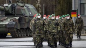 Bundeswehrsoldaten des Nato-Gefechtsverbandes in Litauen Foto: dpa/Mindaugas Kulbis