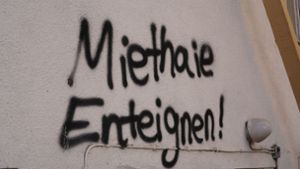 Nicht alle Mieter sind so unzufrieden wie der Mensch, der diese Forderung an eine Stuttgarter Hauswand gesprüht hat. Foto: Andreas Rosar/Fotoagentur-Stuttgart