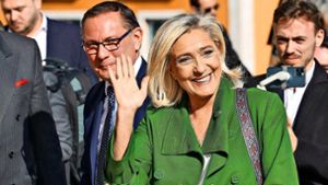Rechte Parteichefs: Marine Le Pen (RN) und Tino Chrupalla (AfD) Foto: IMAGO/GlobalImagens/IMAGO/Paulo Spranger