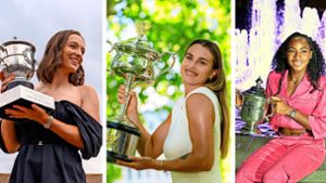 Aktuell die Besten der Welt: Iga Swiatek, Aryna Sabalenka, Coco Gauff (v.li.). In unserer Bildergalerie finden Sie alle Stars des Porsche Tennis Grand Prix Foto: Baumann