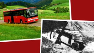 Busse in Baden-Württemberg auf  Überlandfahrt:  Heute und in den 50er Jahren. Foto: O/WBO