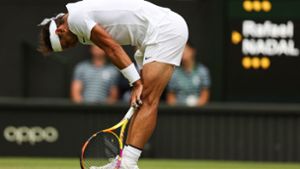 Rafael Nadal hatte in Wimbledon mit Schmerzen zu kämpfen. Foto: AFP/ADRIAN DENNIS