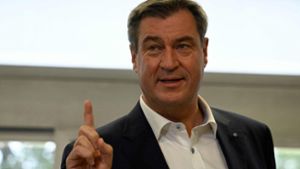 Regierungschef Markus Söder – seine CSU liegt Prognosen zufolge deutlich vorne. Foto: AFP/TOBIAS SCHWARZ